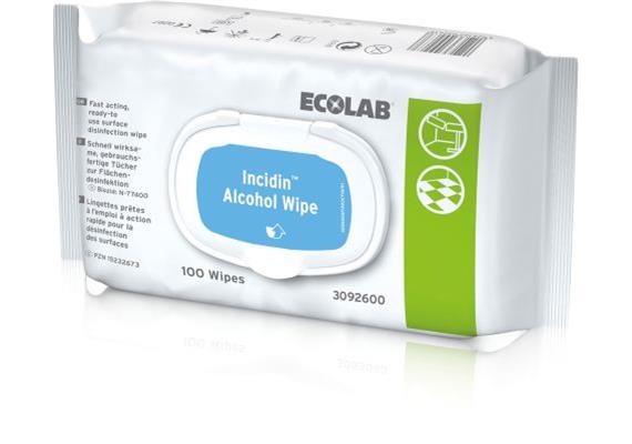 Ecolab Incidin Alcohol Wipes 20x20cm