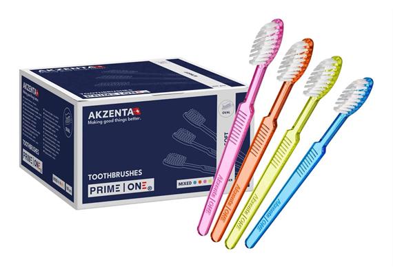 Einmalzahnbürste mit Pasta, hellblau