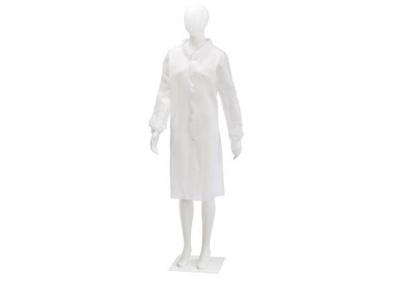 Einwegmantel Vlies/PP weiss Gr. M / 4 Druckknöpfe