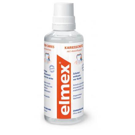 Elmex Zahnspülung Kariesschutz Fluorid rot