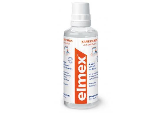 Elmex Zahnspülung Kariesschutz Fluorid rot