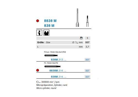 Komet Diamant FG 838M.314.007