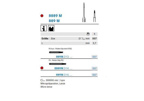 Komet Diamant FG 889M.314.007