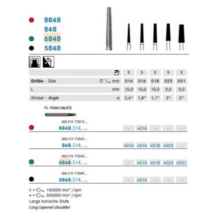 Komet Diamant konisch FG 6848.314.018