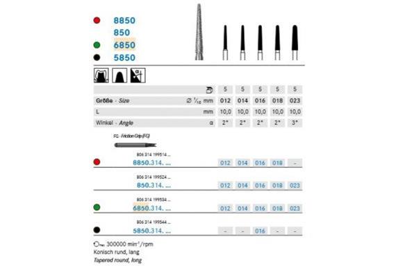 Komet Diamant konisch lang rund FG 6850.314.016