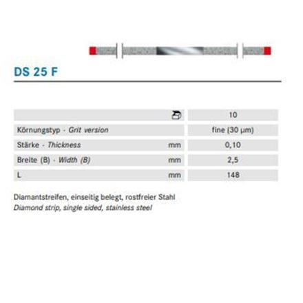 Komet Diamant Streifen fein rot DS25F