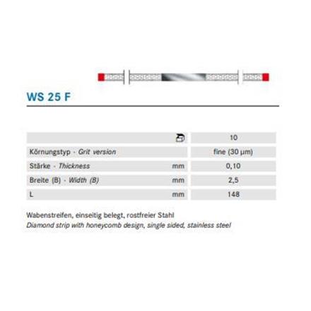 Komet Diamant Streifen fein rot WS25F
