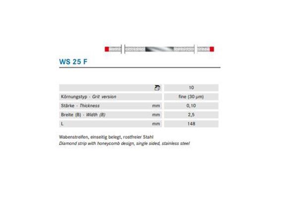 Komet Diamant Streifen fein rot WS25F