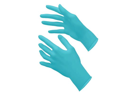 Nitril Handschuhe oat coated + biodegradable, puderfrei laguna deep blue, M