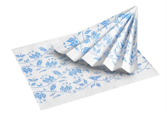 PARADISE Serviette 33x37 cm, blau Tissue/PE, ungefaltet