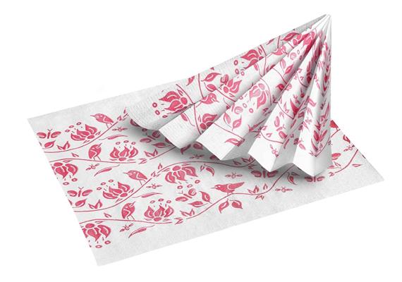 PARADISE Serviette 33x37 cm, fuchsia Tissue/PE, ungefaltet