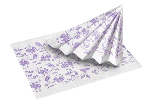 PARADISE Serviette 33x37 cm, lila Tissue/PE, ungefaltet