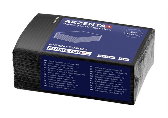 Patientenservietten Tissue/PE 3lg 33x45cm, black