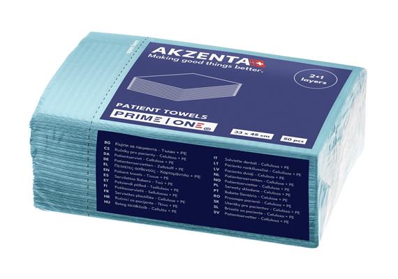 Patientenservietten Tissue/PE 3lg 33x45cm, ice (light) blue
