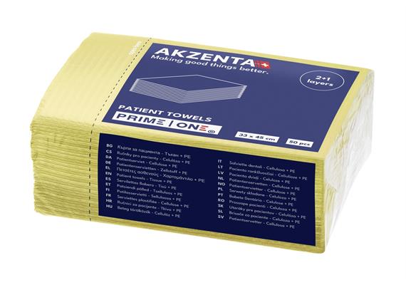 Patientenservietten Tissue/PE 3lg 33x45cm, yellow