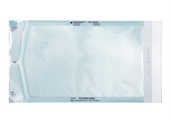 TOP SAFE STERIL - Beutel 140x260 mm mit Indikator, selbstklebend, blau