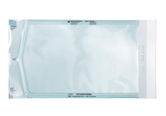 TOP SAFE STERIL - Beutel 140x260 mm mit Indikator, selbstklebend, blau