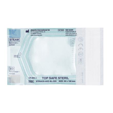 TOP SAFE STERIL - Beutel 60x100 mm mit Indikator, selbstklebend, blau