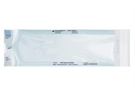 TOP SAFE STERIL - Beutel 75x250 mm mit Indikator, selbstklebend, blau