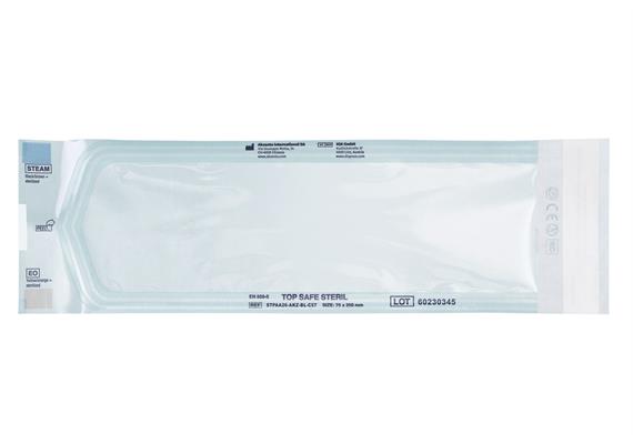 TOP SAFE STERIL - Beutel 75x250 mm mit Indikator, selbstklebend, blau