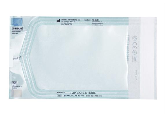 TOP SAFE STERIL - Beutel 90x160 mm mit Indikator, selbstklebend, blau