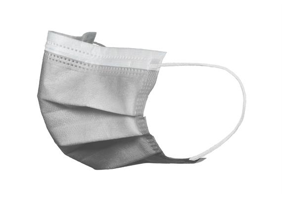 ULTRASAFE - Mundschutz 4-lg, Typ IIR latexfrei, mit Elastikbänder, grau